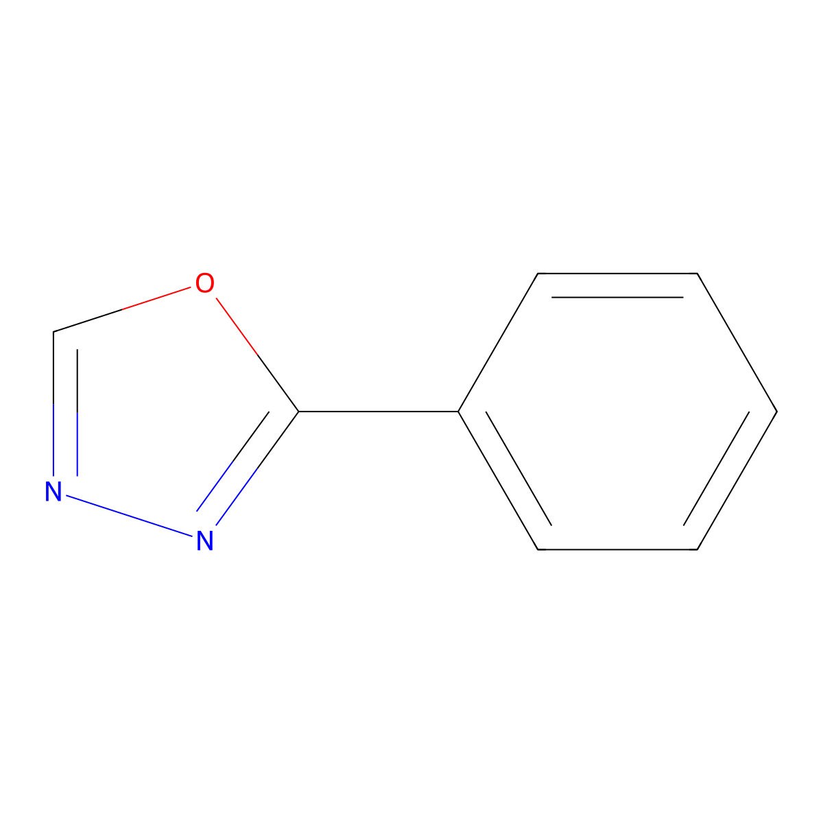 1,3,4-Oxadiazole, 2-phenyl- molecular structure, CAS 825-56-9