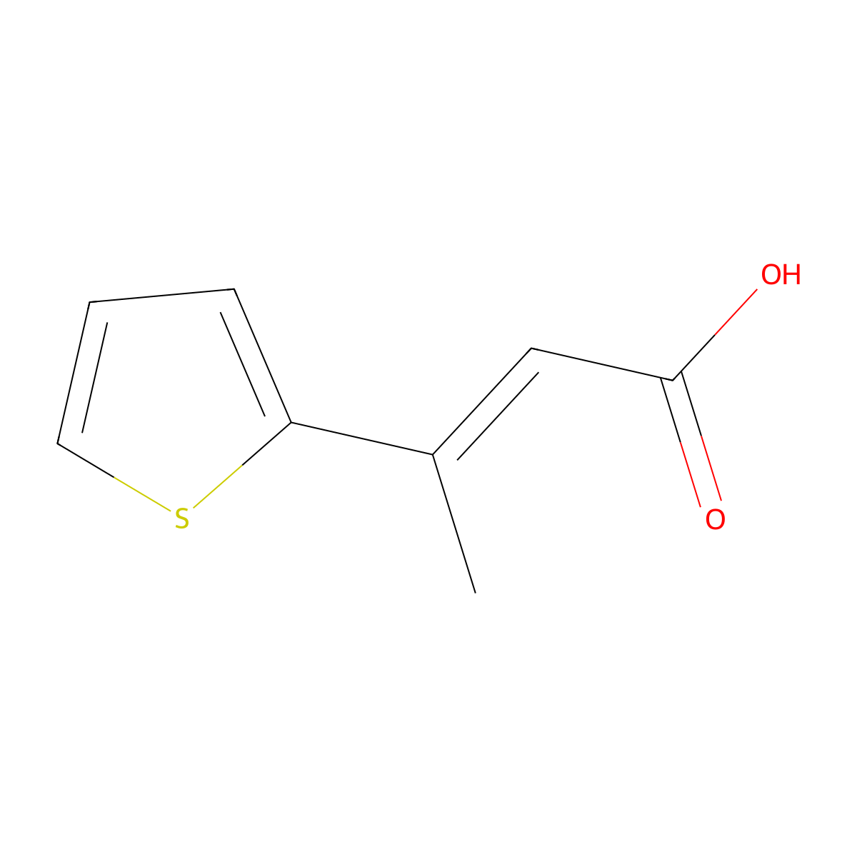 3-(Thiophen-2-yl)but-2-enoic acid molecular structure, CAS 825-66-1