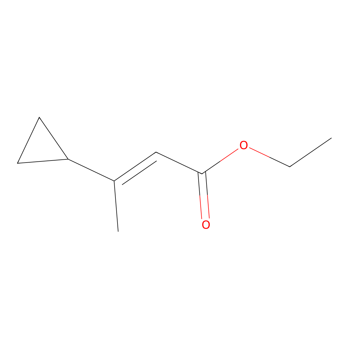 Ethyl 3-cyclopropylbut-2-enoate molecular structure, CAS 825-78-5