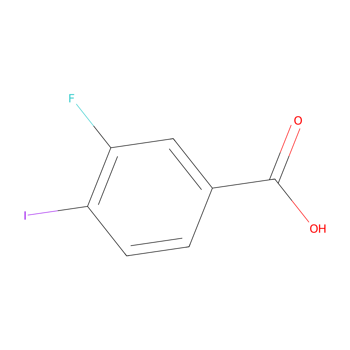 3-Fluoro-4-iodobenzoic acid molecular structure, CAS 825-98-9