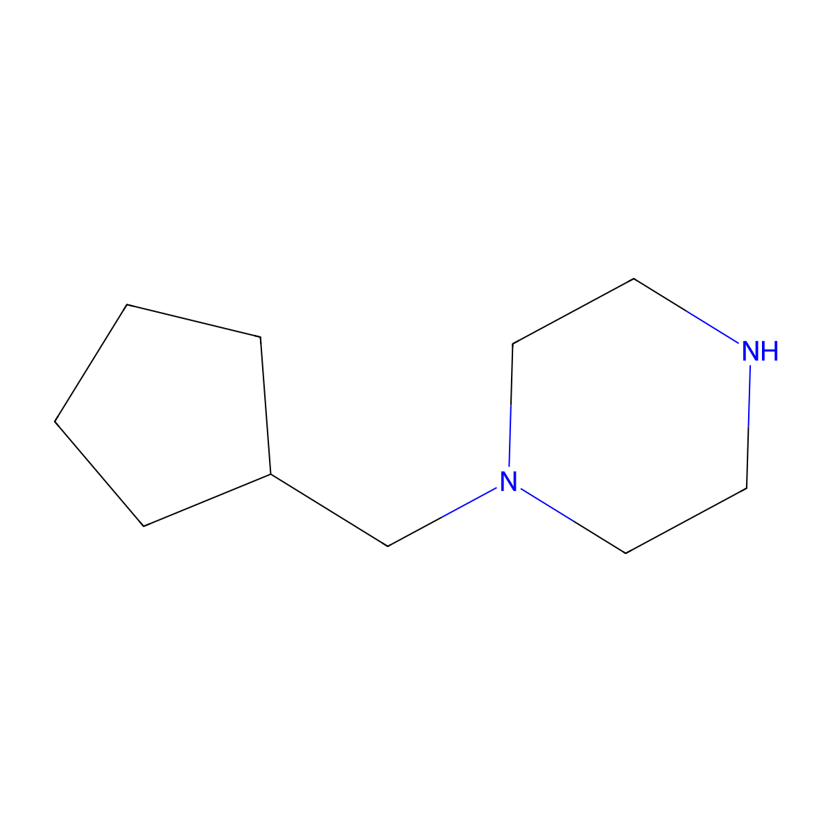 1-(Cyclopentylmethyl)piperazine molecular structure, CAS 82500-22-9
