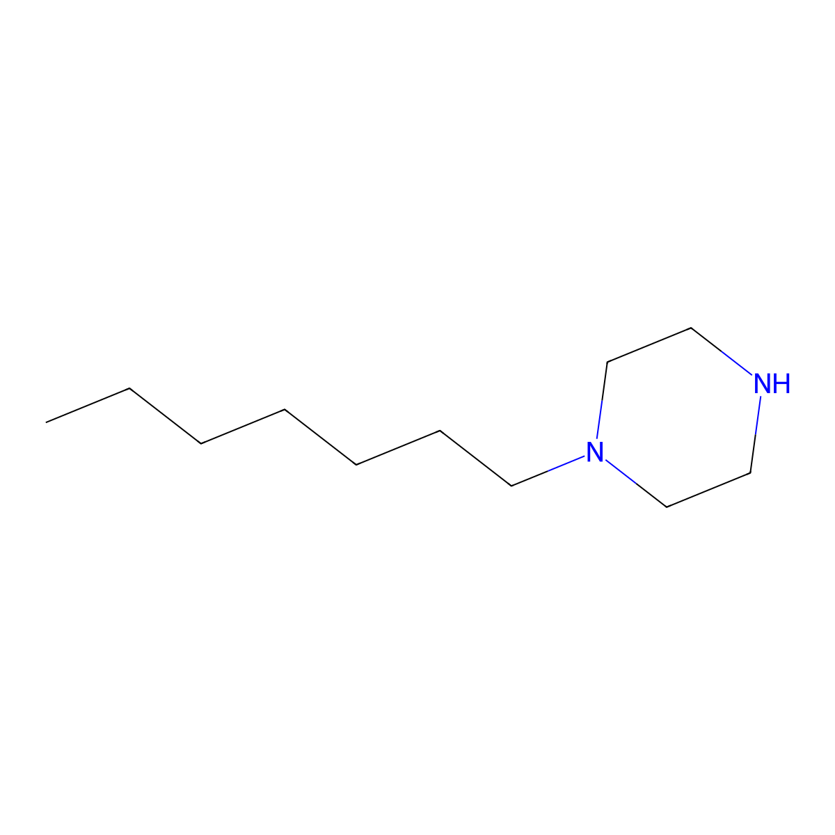 1-Heptylpiperazine molecular structure, CAS 82502-77-0