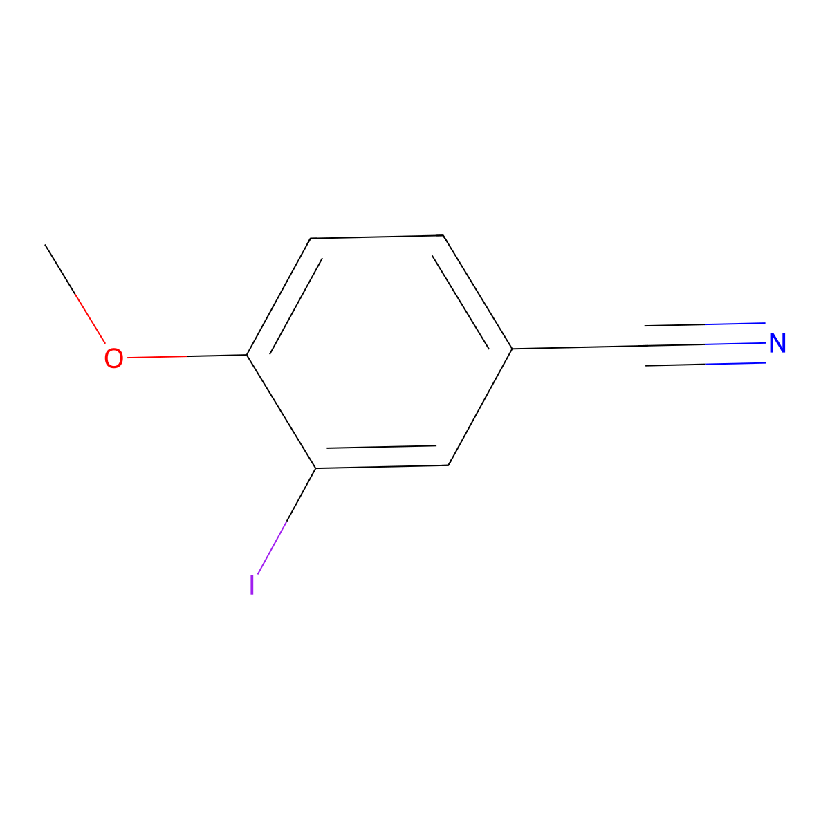3-Iodo-4-methoxybenzonitrile molecular structure, CAS 82504-06-1