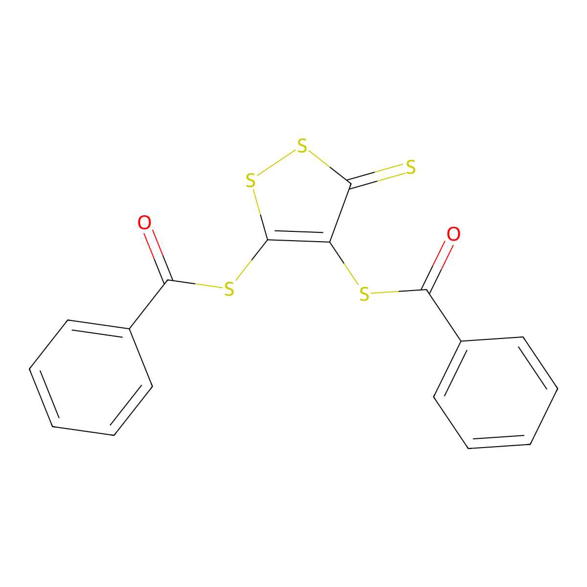 4,5-Bis(benzoylthio)-1,2-dithiole-3-thione molecular structure, CAS 82504-65-2