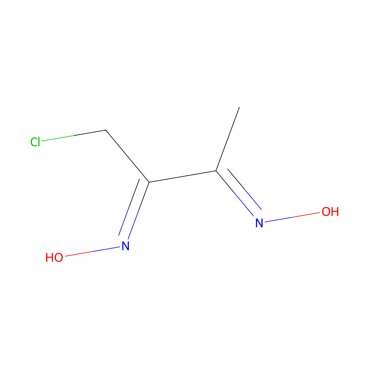 N-[1-chloro-3-(hydroxyimino)butan-2-ylidene]hydroxylamine molecular structure, CAS 82506-99-8
