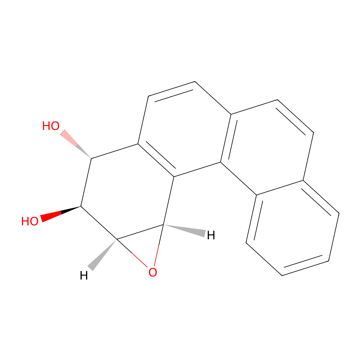 anti-3,4-Dihydroxy-1,2-epoxy-1,2,3,4-tetrahydrobenzo(c)phenanthrene molecular structure, CAS 82510-58-5