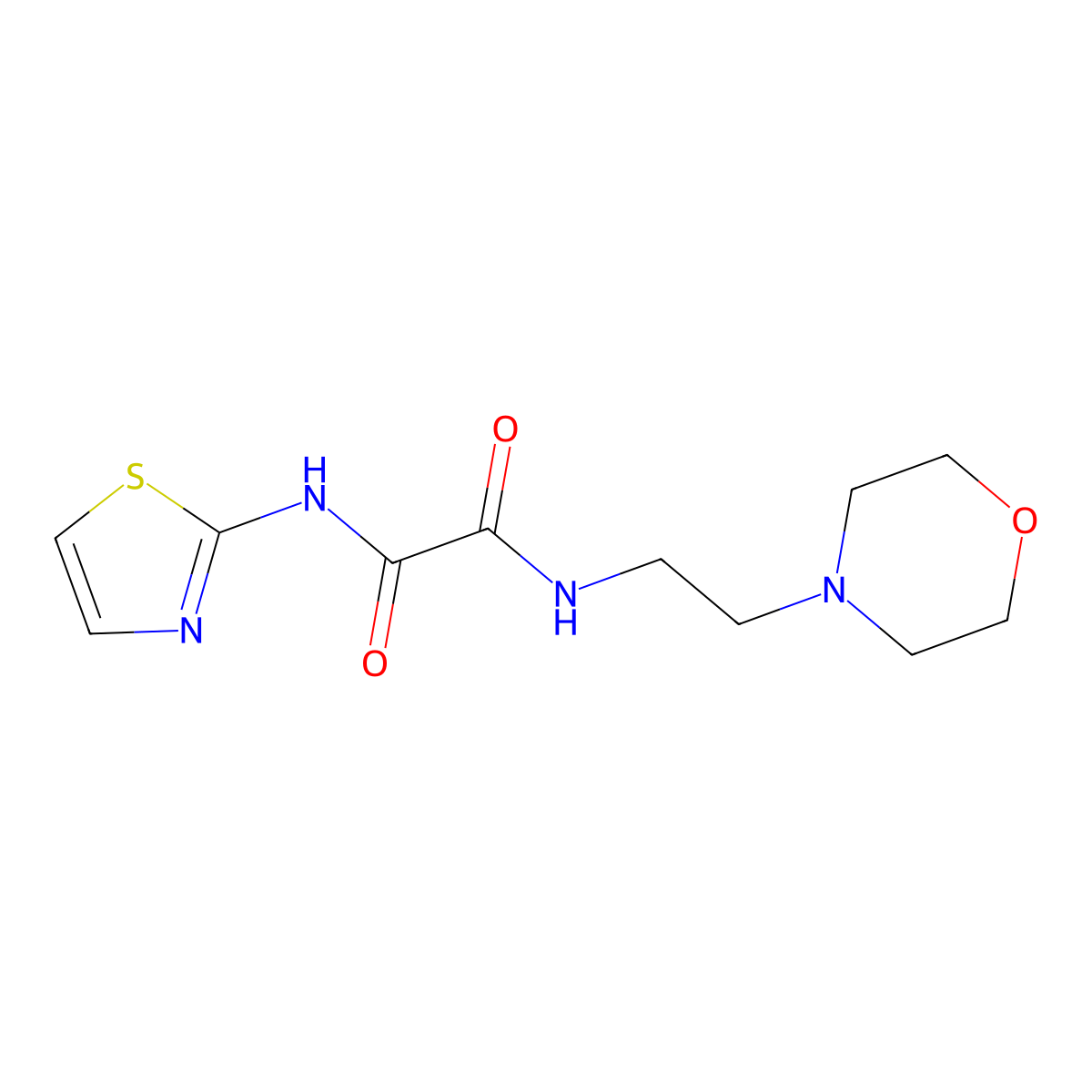 N-(2-morpholin-4-ylethyl)-N'-(1,3-thiazol-2-yl)oxamide molecular structure, CAS 82514-45-2