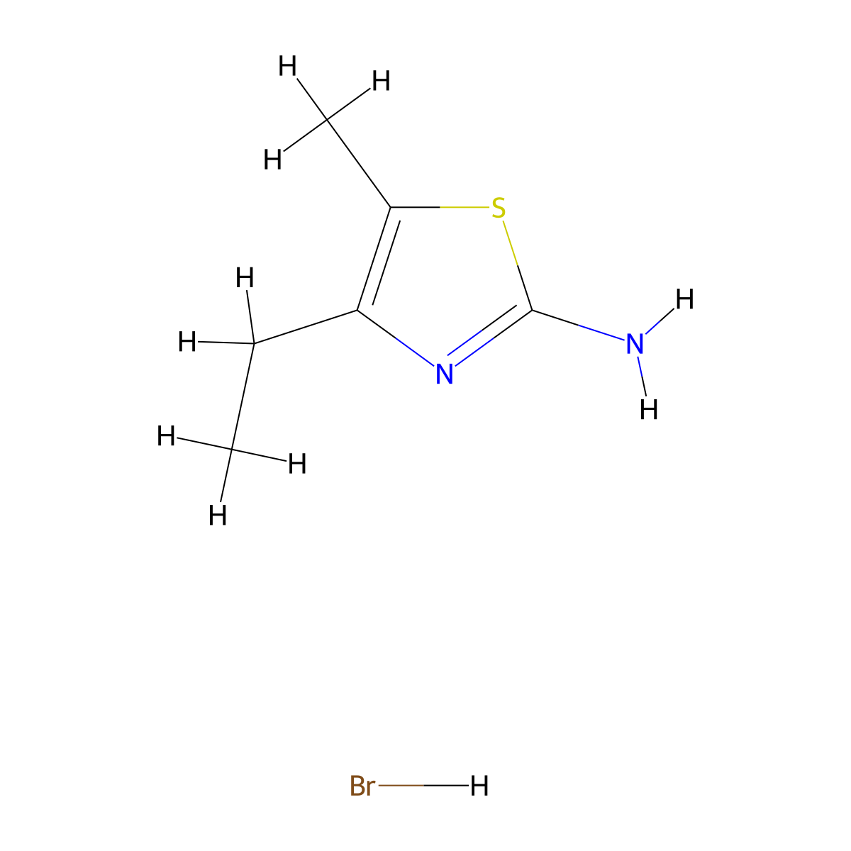 4-Ethyl-5-methyl-1,3-thiazol-2-amine hydrobromide molecular structure, CAS 82514-55-4