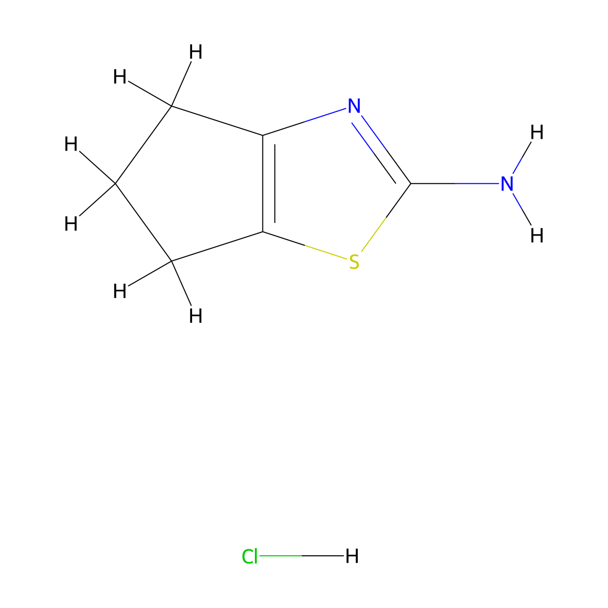 5,6-Dihydro-4H-cyclopenta[d]thiazol-2-amine hydrochloride molecular structure, CAS 82514-58-7