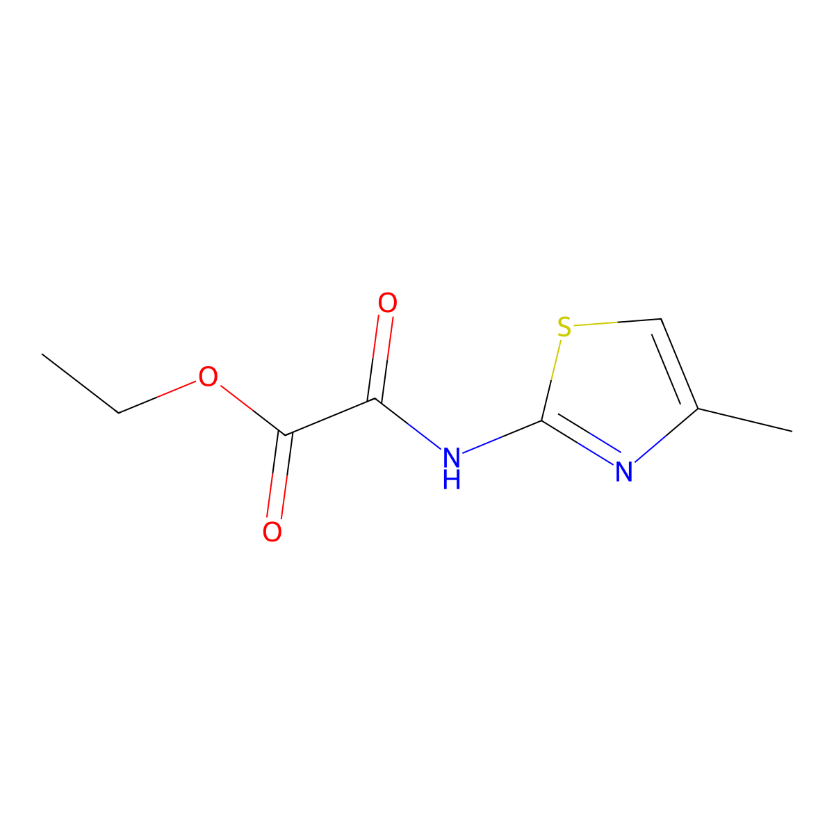 Ethyl 2-[(4-methyl-2-thiazolyl)amino]-2-oxoacetate molecular structure, CAS 82514-59-8