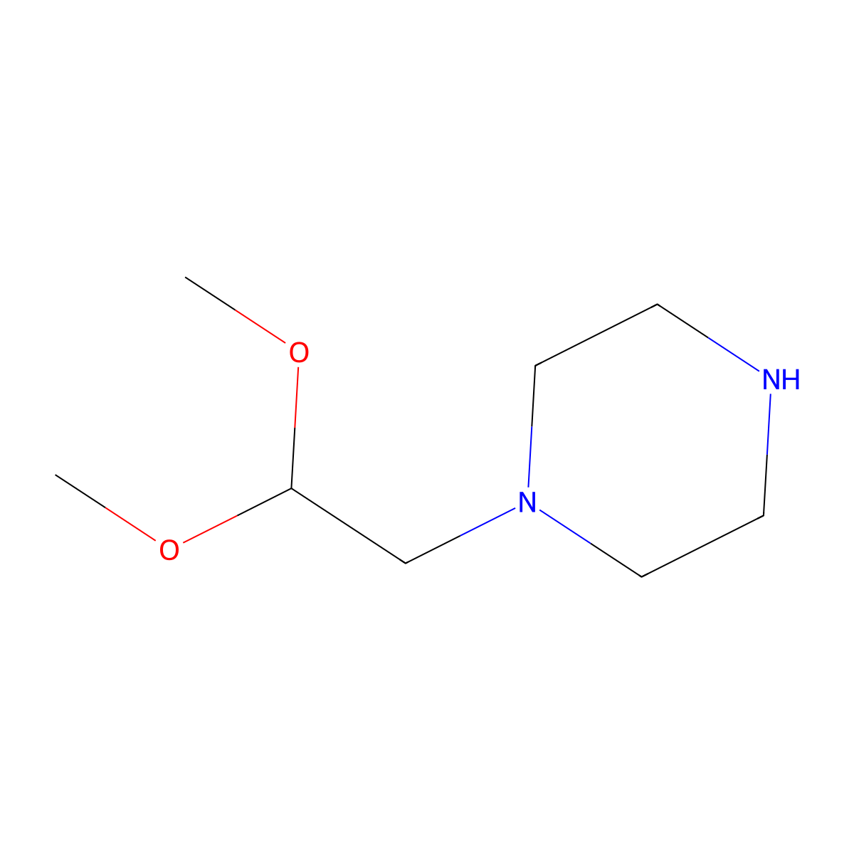 1-(2,2-Dimethoxyethyl)piperazine molecular structure, CAS 82516-03-8