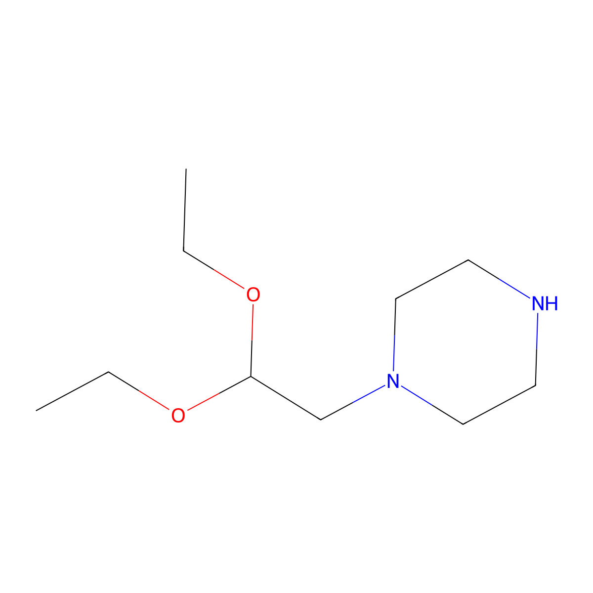 1-(2,2-Diethoxyethyl)piperazine molecular structure, CAS 82516-06-1