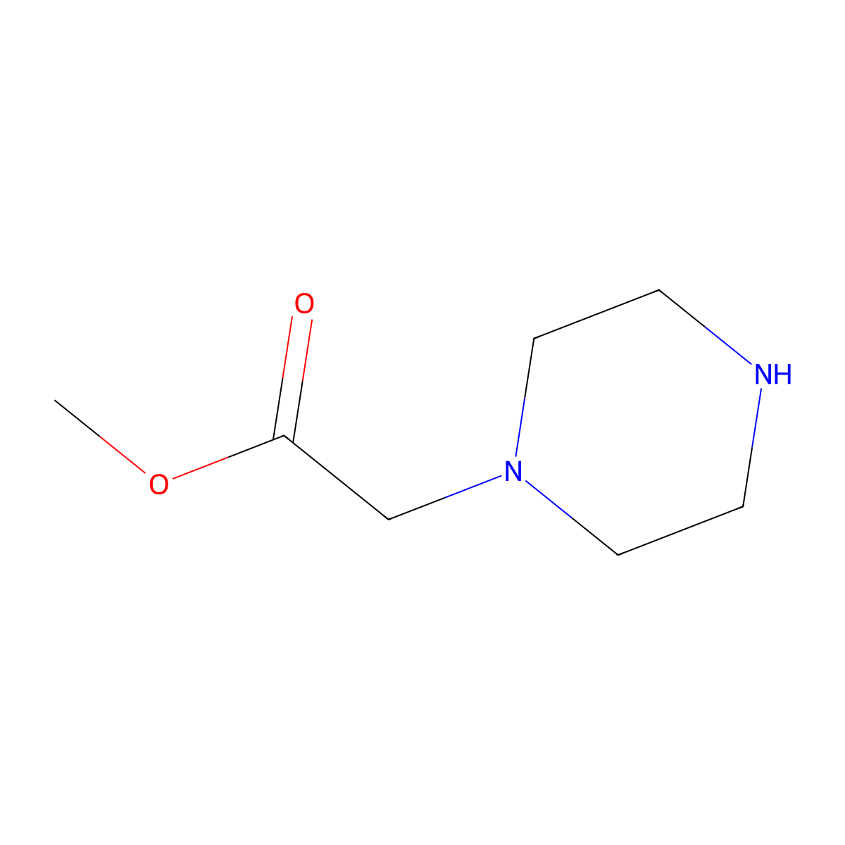 1-Piperazineacetic acid, methyl ester molecular structure, CAS 82516-17-4