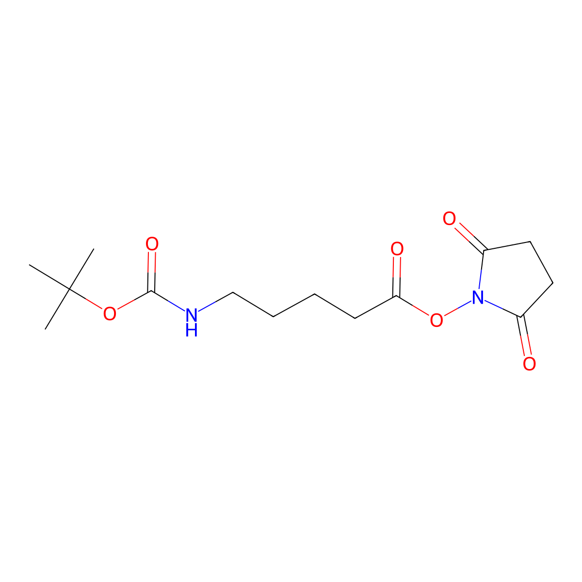 2,5-Dioxopyrrolidin-1-yl 5-((tert-butoxycarbonyl)amino)pentanoate molecular structure, CAS 82518-79-4