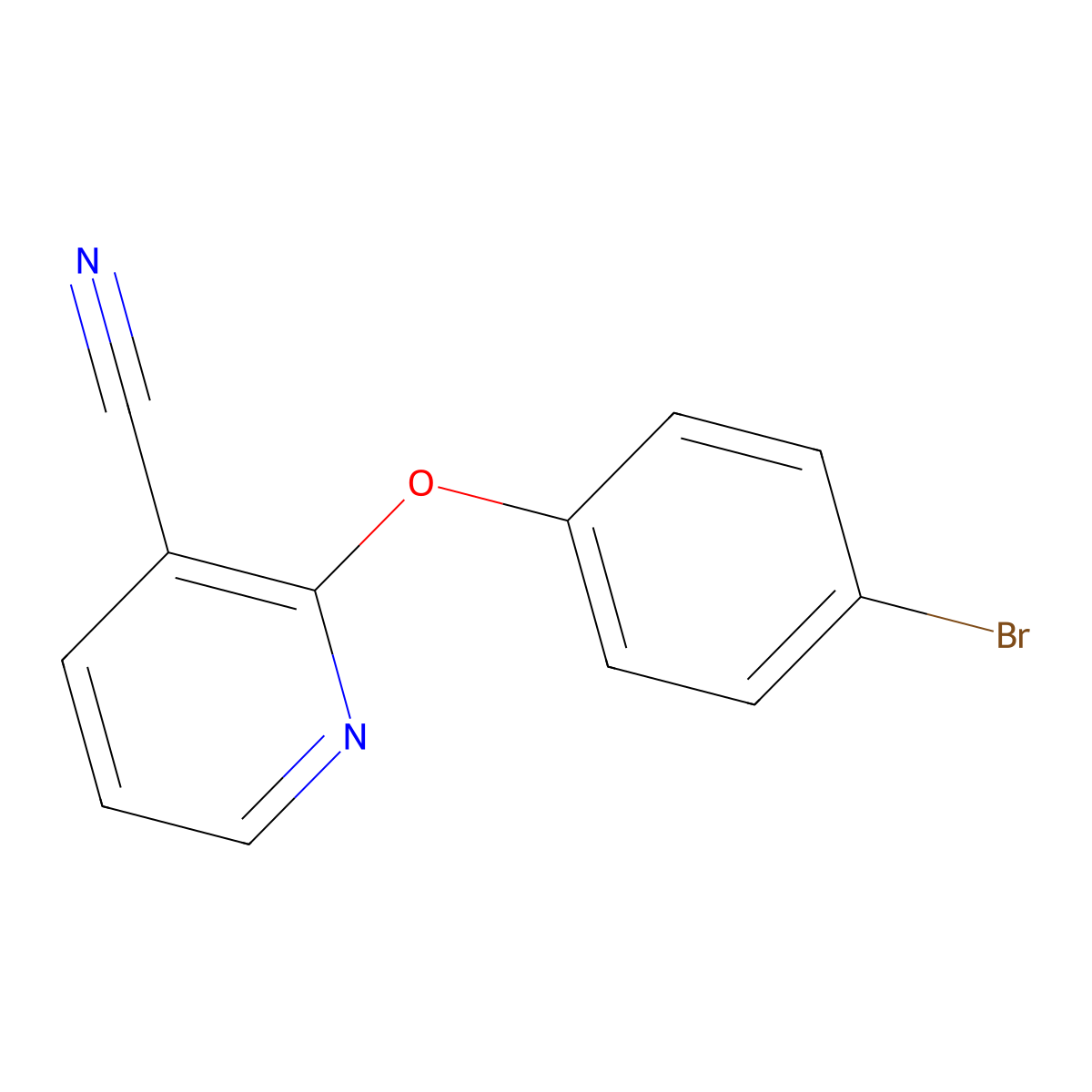 2-(4-Bromophenoxy)nicotinonitrile molecular structure, CAS 82523-99-7