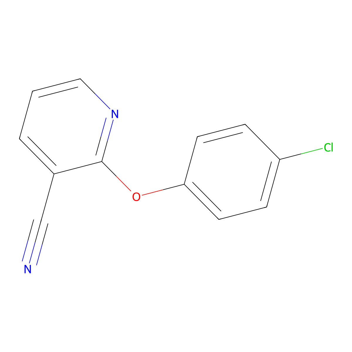 2-(4-Chlorophenoxy)nicotinonitrile molecular structure, CAS 82524-00-3
