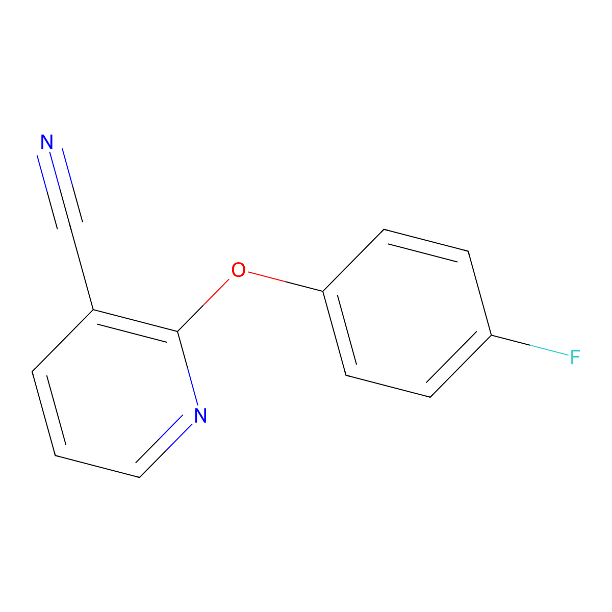 2-(4-Fluorophenoxy)pyridine-3-carbonitrile molecular structure, CAS 82524-01-4