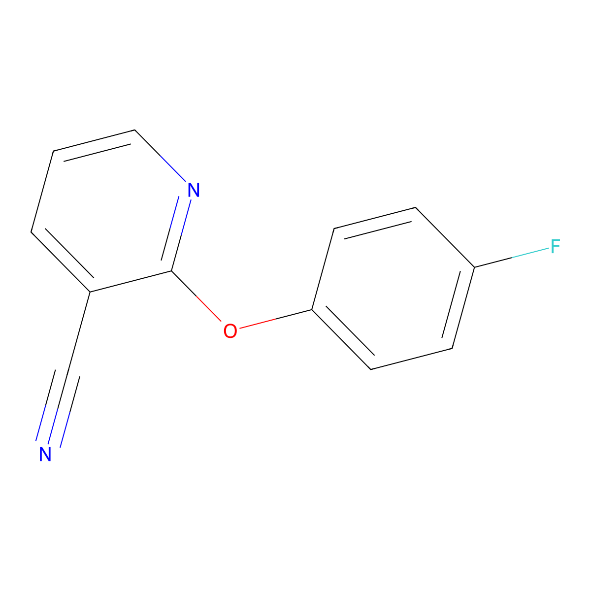 2-(4-Fluorophenoxy)pyridine-3-carbonitrile molecular structure, CAS 82524-01-4