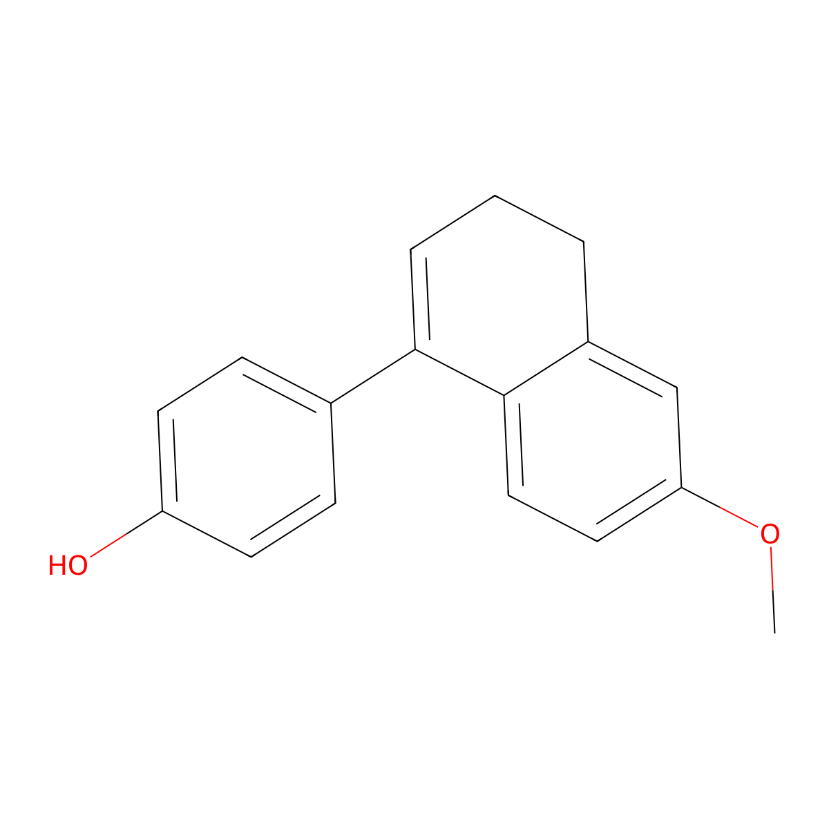 4-(6-Methoxy-3,4-dihydronaphthalen-1-yl)phenol molecular structure, CAS 82524-96-7