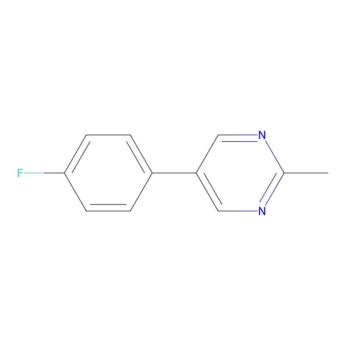 5-(4-Fluorophenyl)-2-methylpyrimidine molecular structure, CAS 82525-21-1