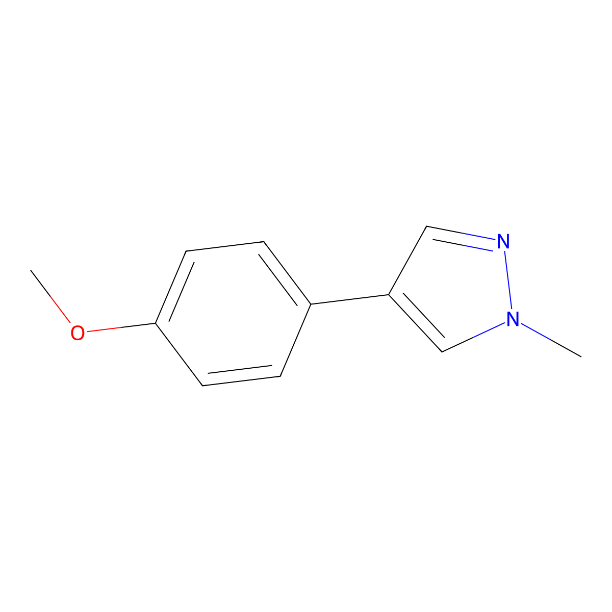 4-(4-Methoxyphenyl)-1-methyl-1h-pyrazole molecular structure, CAS 82525-24-4