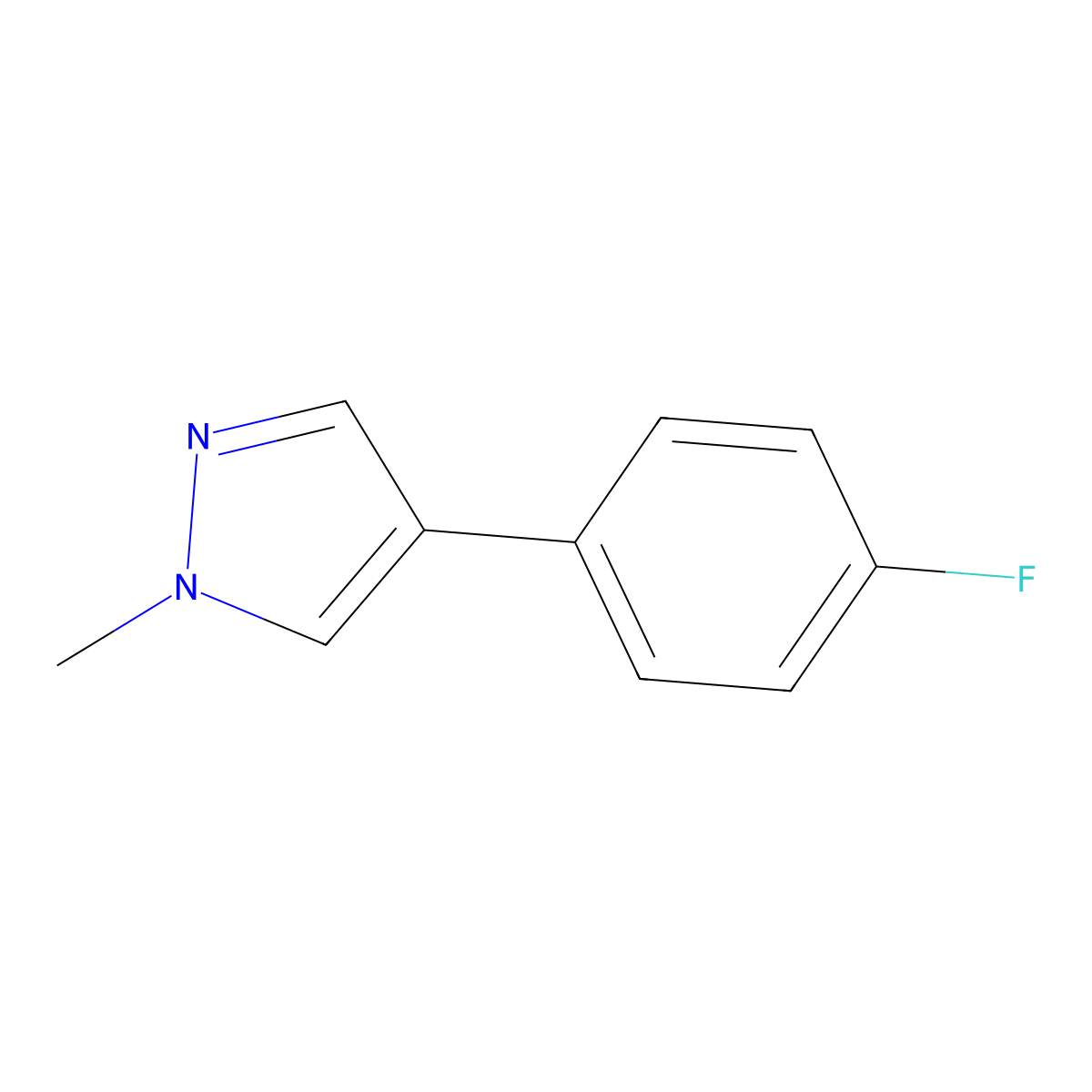 4-(4-Fluorophenyl)-1-methyl-1H-pyrazole molecular structure, CAS 82525-25-5
