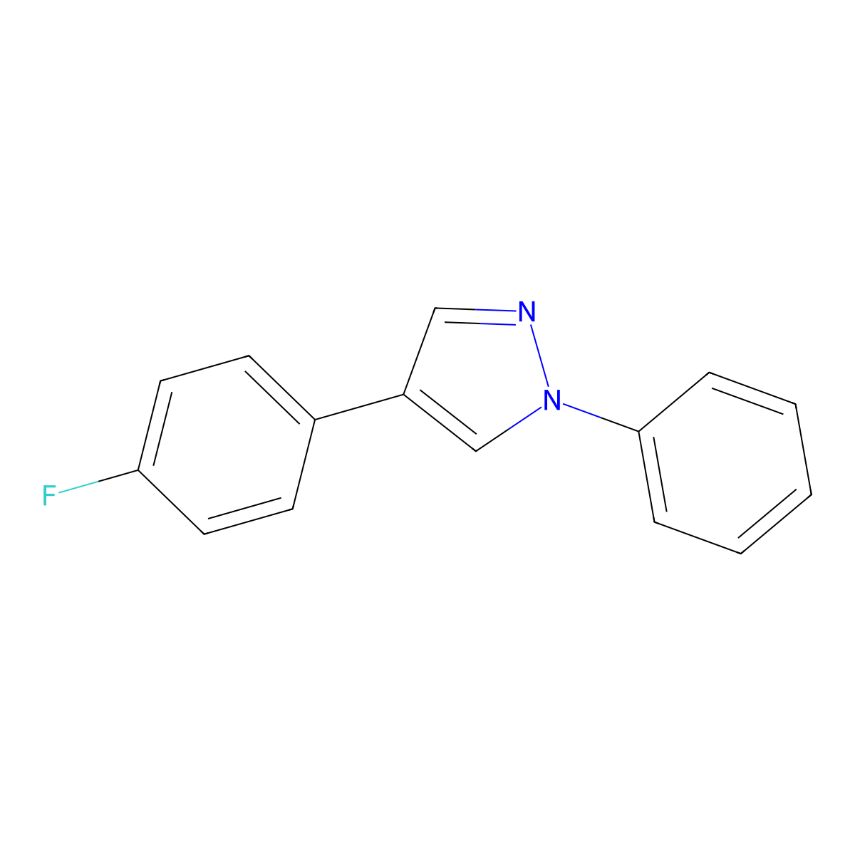 4-(4-Fluorophenyl)-1-phenyl-1H-pyrazole molecular structure, CAS 82525-30-2