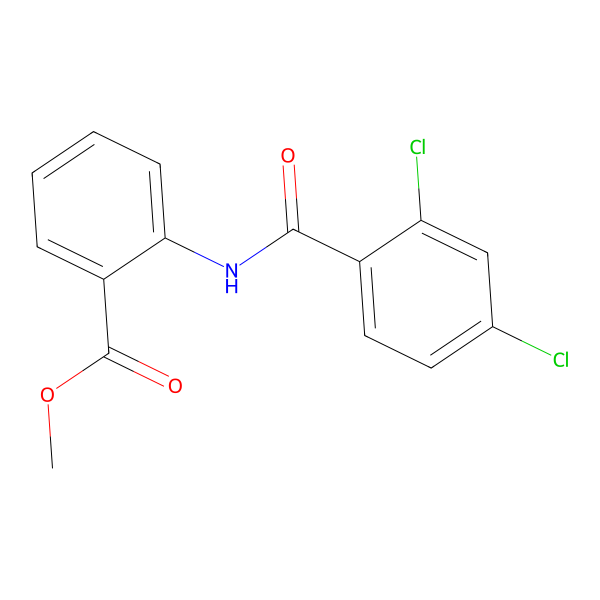 Methyl N-(2,4-dichlorobenzoyl)anthranilate molecular structure, CAS 82525-34-6