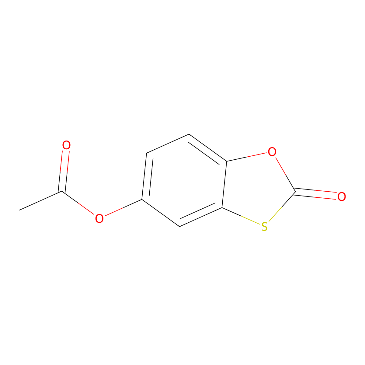 2-Oxo-1,3-benzoxathiol-5-yl acetate molecular structure, CAS 82531-06-4