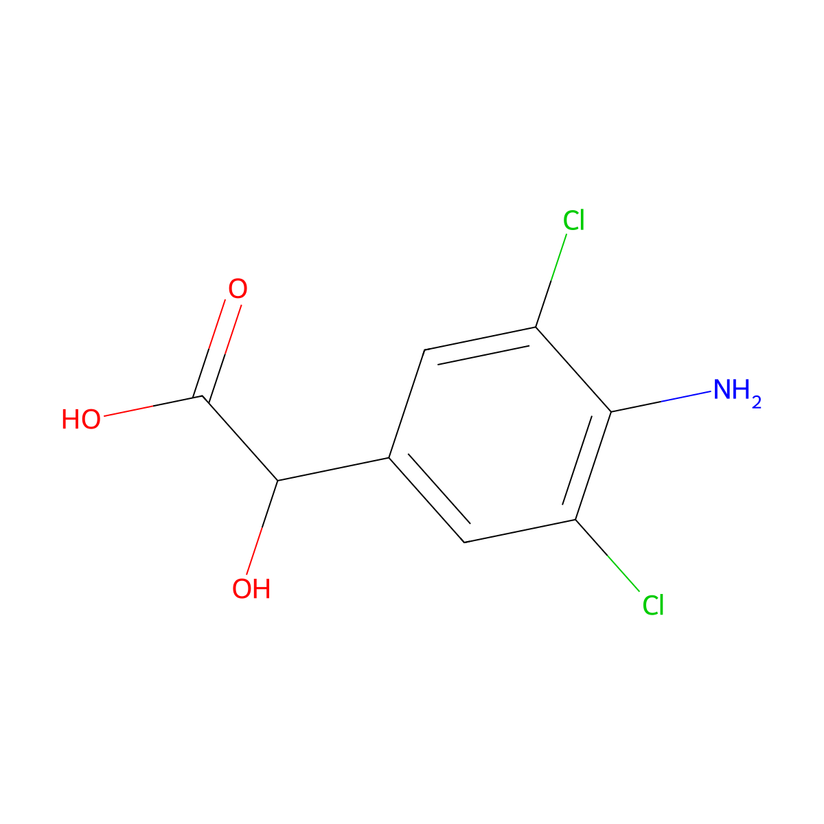 Glycolic acid, (4-amino-3,5-dichlorophenyl)- molecular structure, CAS 82540-41-8