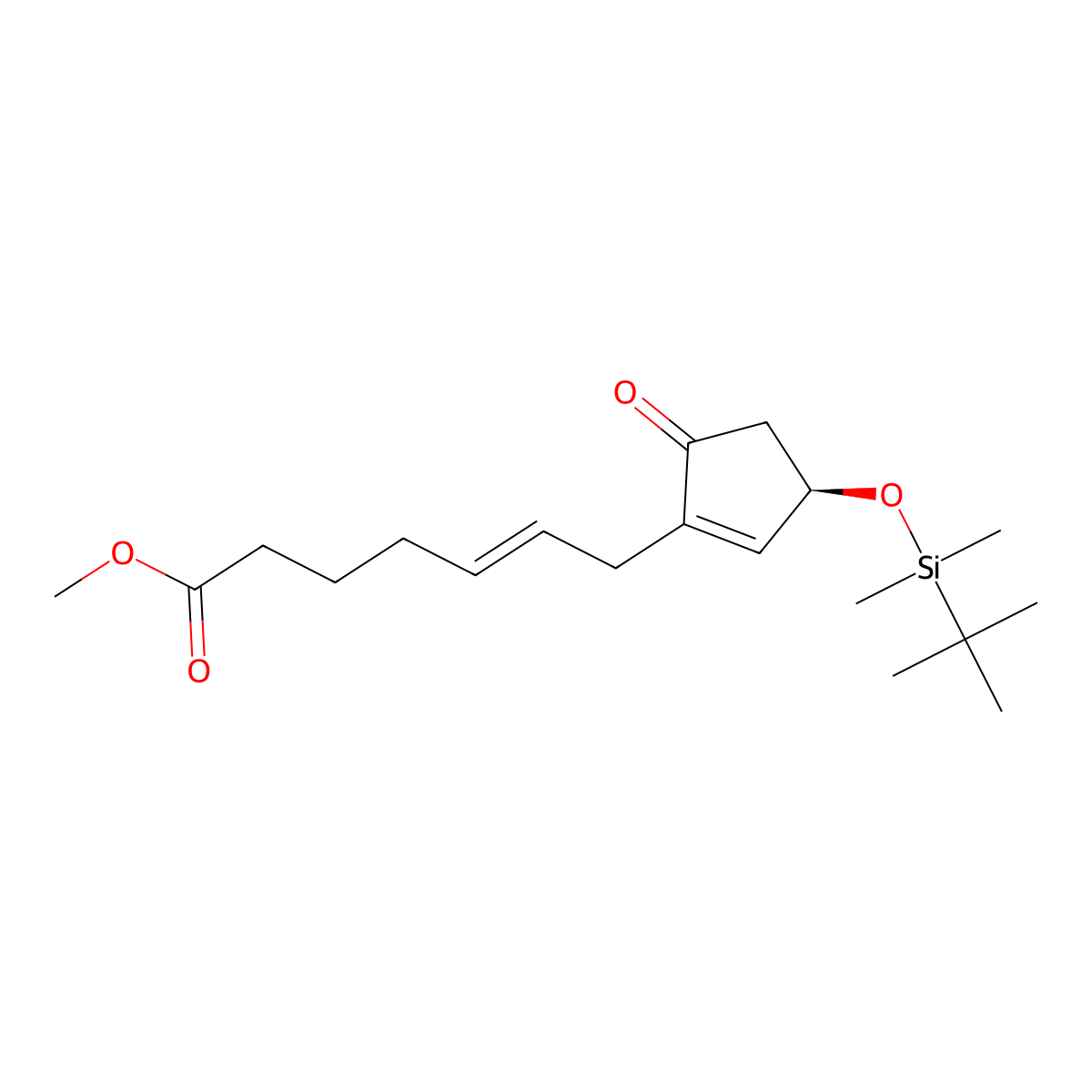 Methyl 7-[(3R)-3-{[tert-butyl(dimethyl)silyl]oxy}-5-oxocyclopent-1-en-1-yl]hept-5-enoate molecular structure, CAS 82542-42-5
