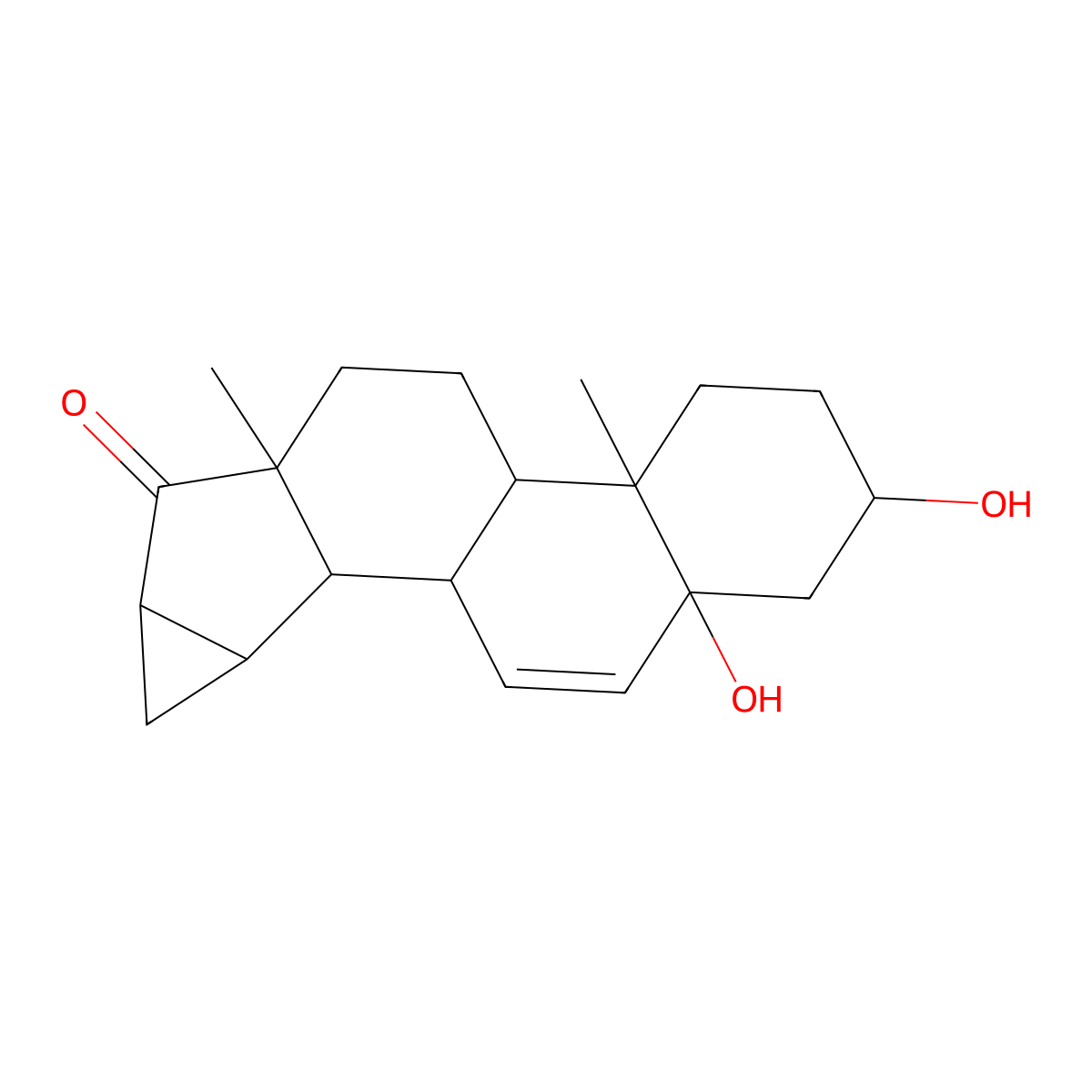 (3beta,5beta,15alpha,16alpha)-15,16-Dihydro-3,5-dihydroxy-3'H-cycloprop(15,16)androsta-6,15-dien-17-one molecular structure, CAS 82543-15-5