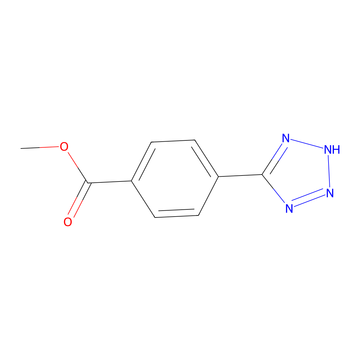 methyl 4-(2H-1,2,3,4-tetrazol-5-yl)benzoate molecular structure, CAS 82544-82-9