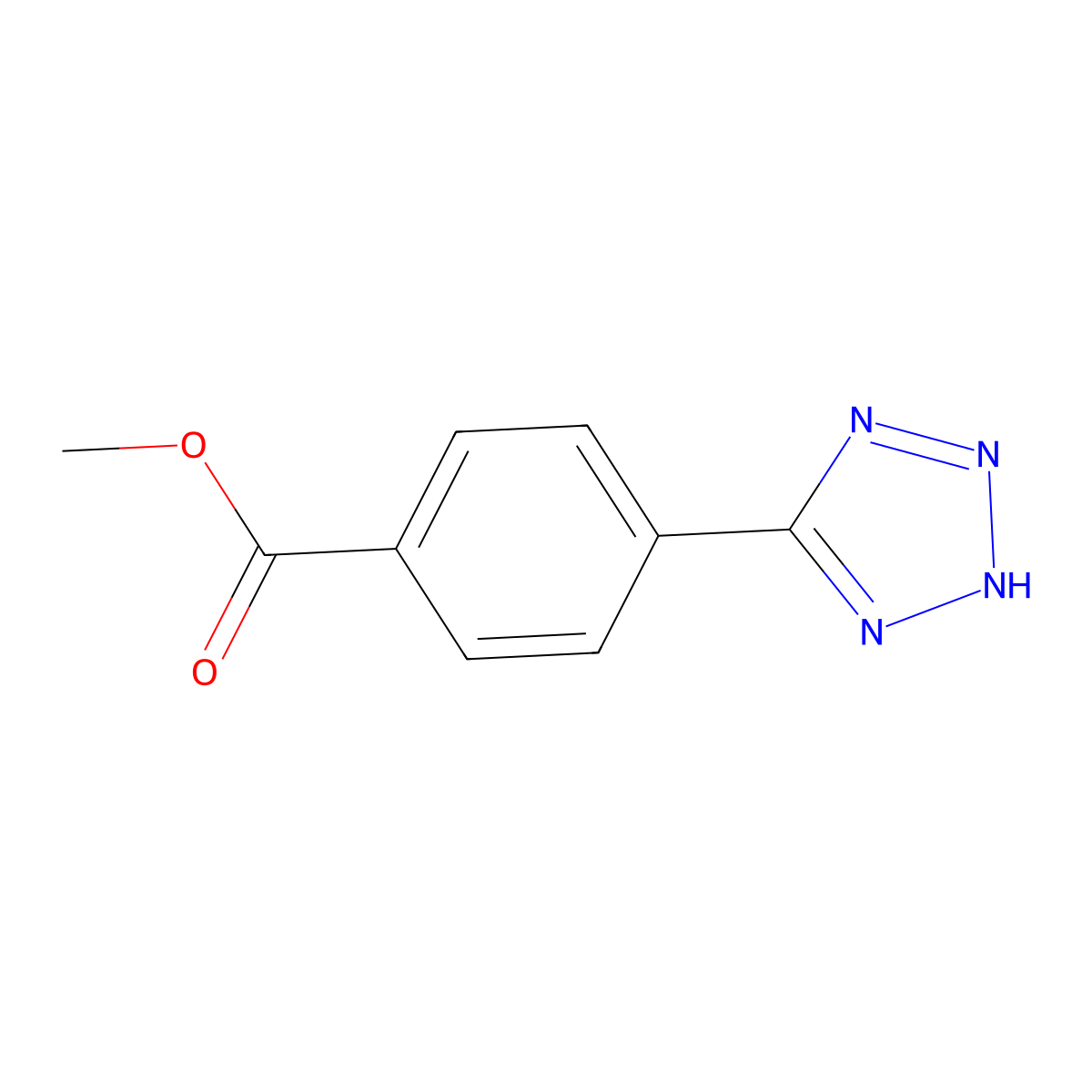 methyl 4-(2H-1,2,3,4-tetrazol-5-yl)benzoate molecular structure, CAS 82544-82-9