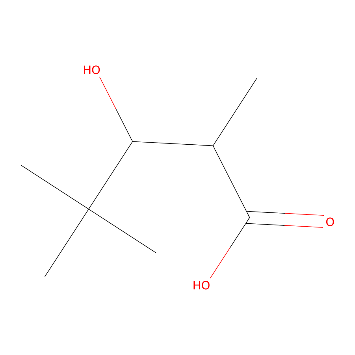 3-Hydroxy-2,4,4-trimethylpentanoic acid molecular structure, CAS 82545-49-1