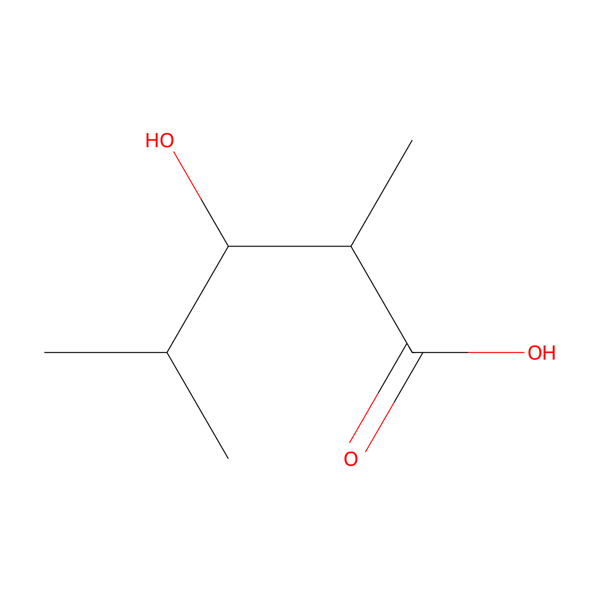 3-Hydroxy-2,4-dimethylpentanoic acid molecular structure, CAS 82545-50-4