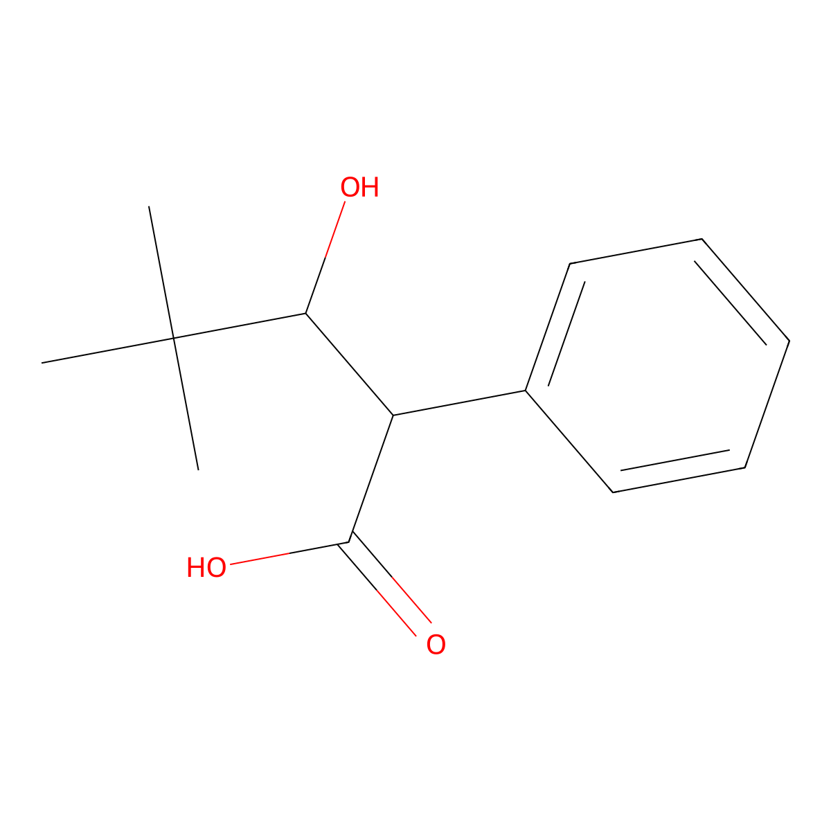 3-Hydroxy-4,4-dimethyl-2-phenylpentanoic acid molecular structure, CAS 82545-51-5