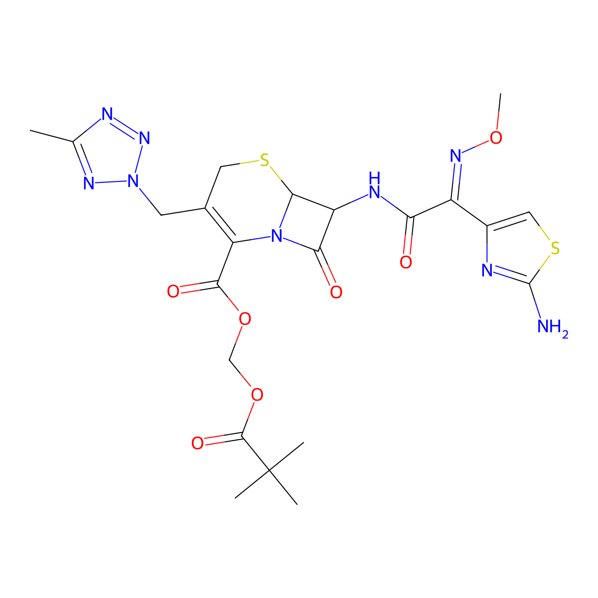 Cefteram Pivoxil molecular structure, CAS 82547-81-7