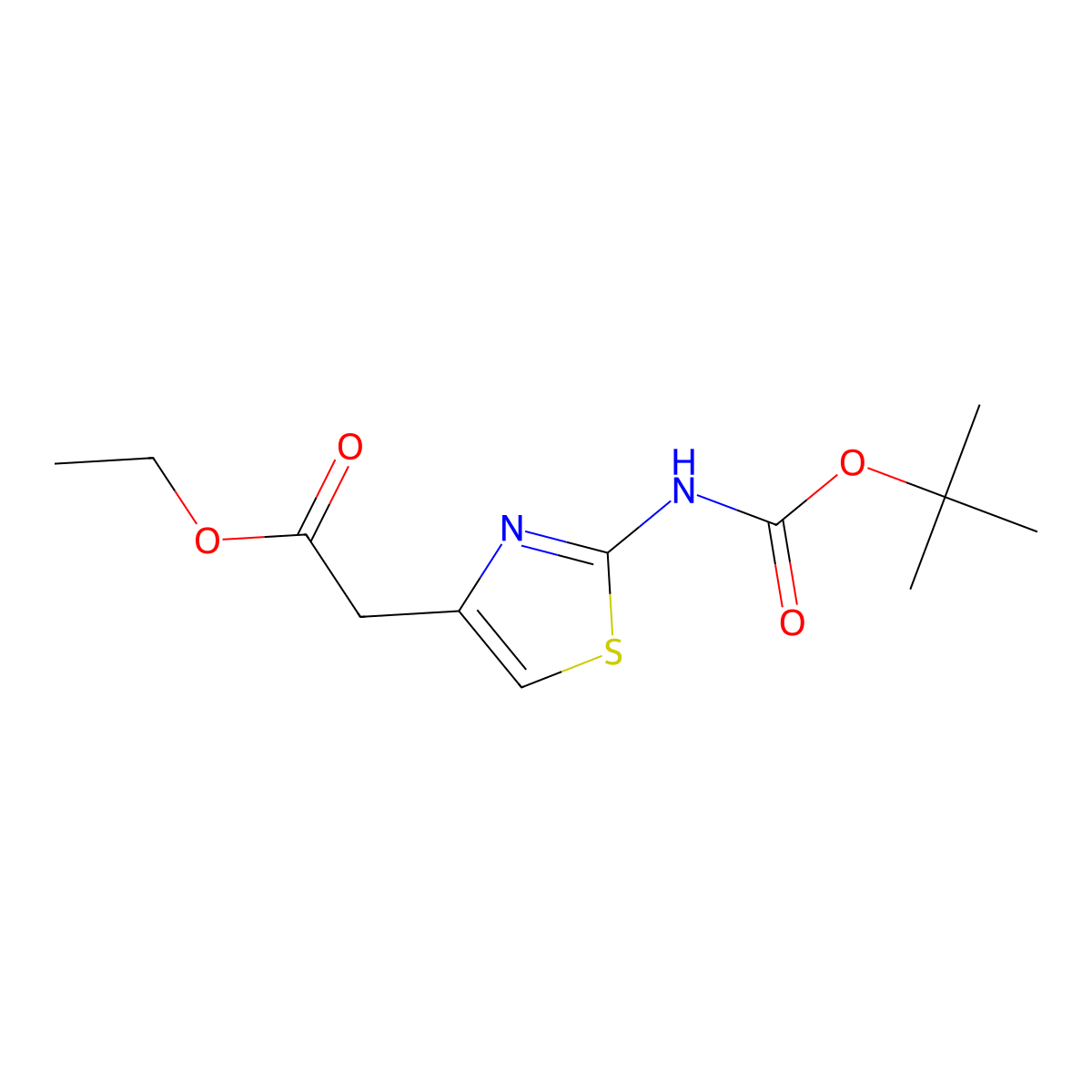 ethyl (2-Boc-Aminothiazole-3-yl)acetate molecular structure, CAS 82548-78-5
