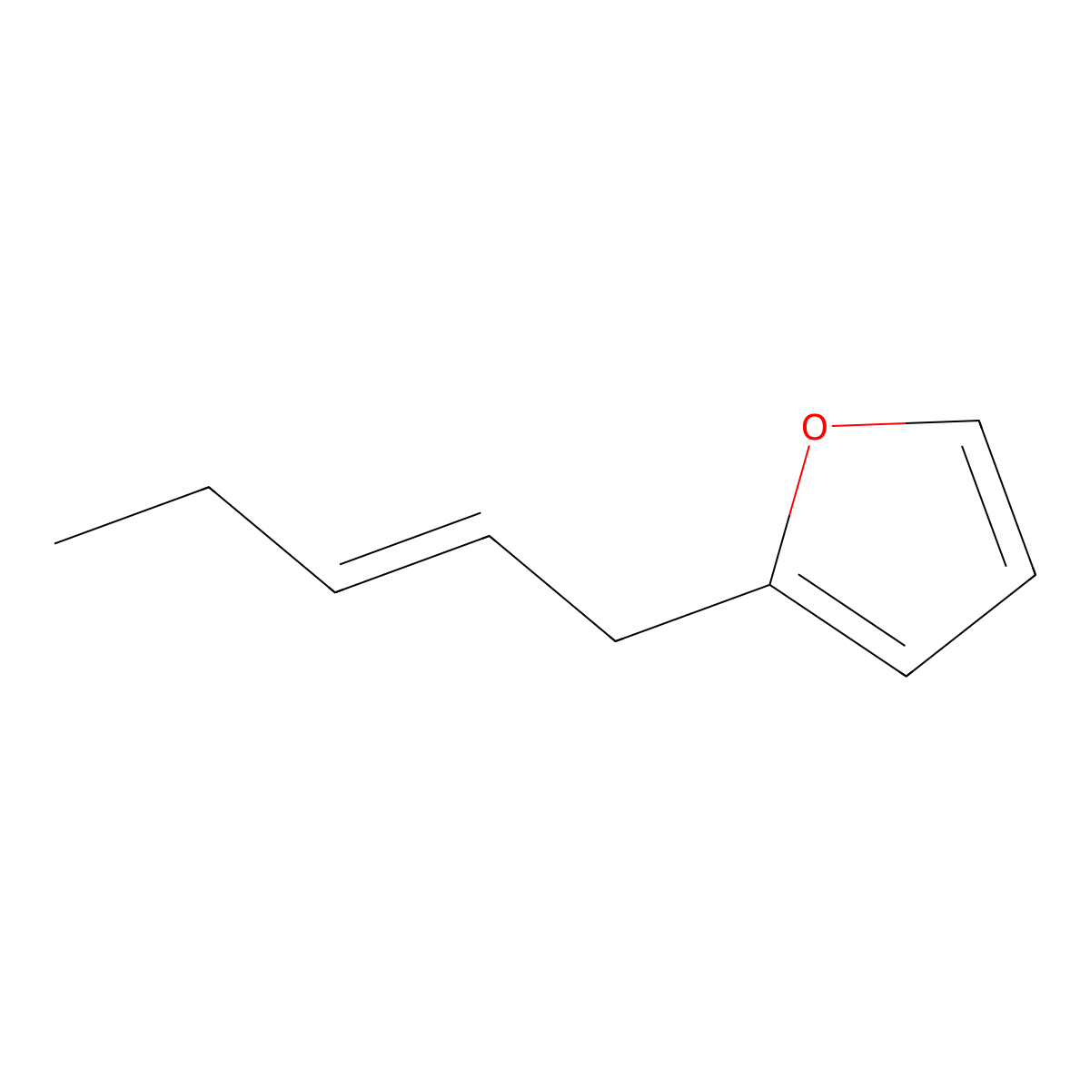 2-(Pent-2-en-1-yl)furan molecular structure, CAS 82550-42-3