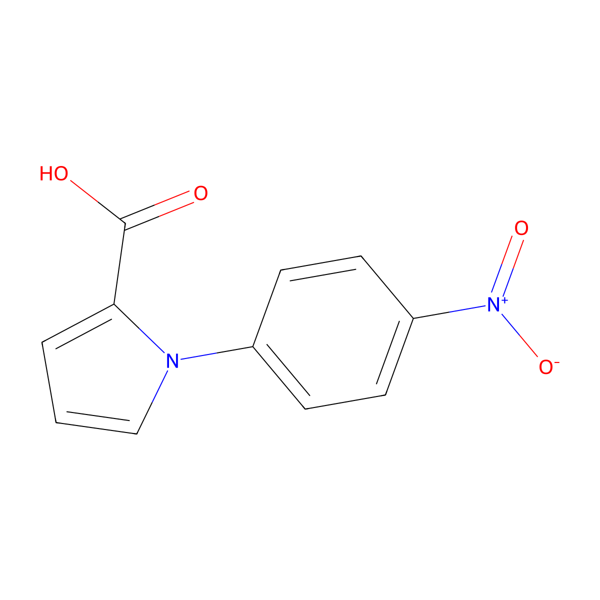 1-(4-nitrophenyl)-1H-pyrrole-2-carboxylic acid molecular structure, CAS 82552-86-1