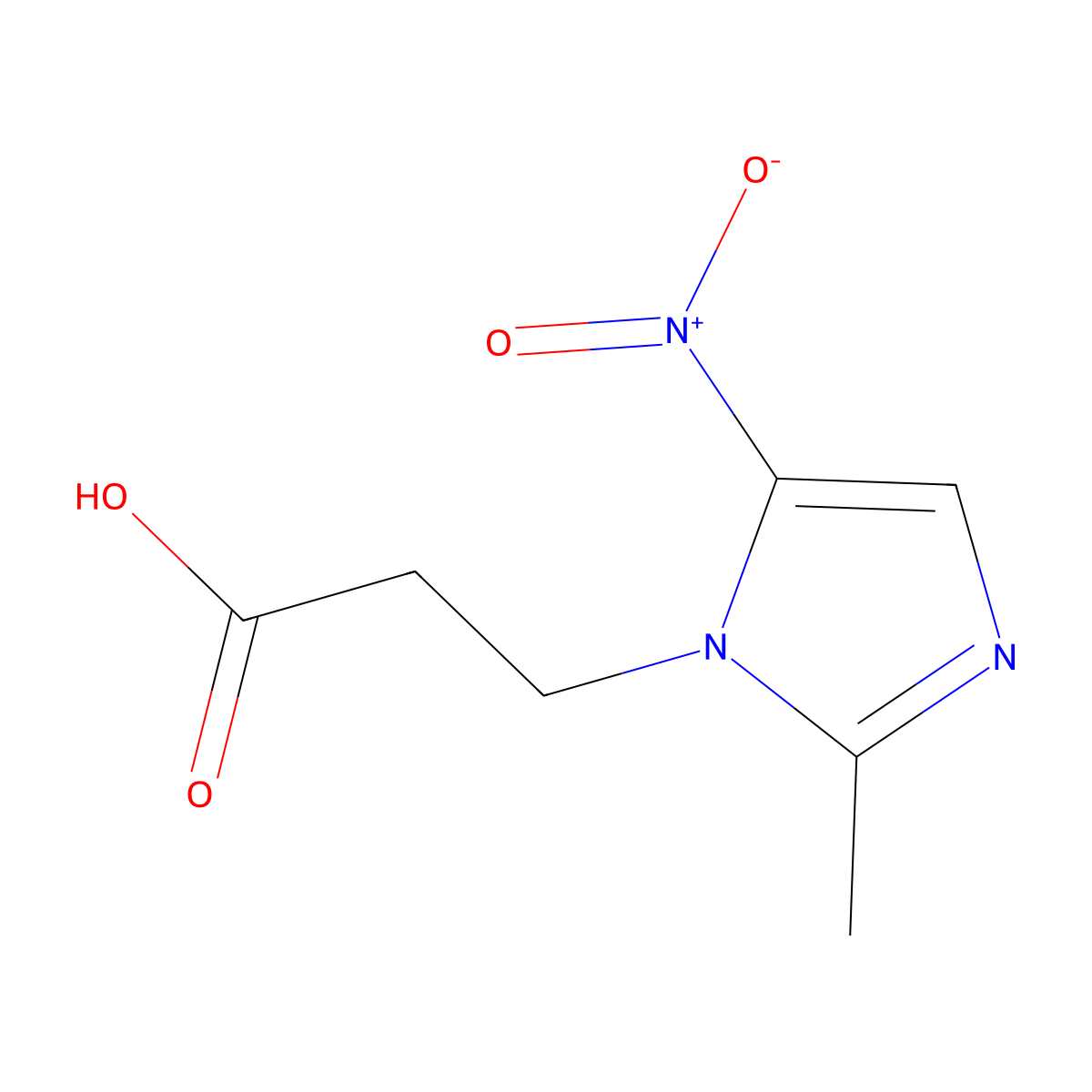2-Methyl-5-nitro-1H-imidazole-1-propanoic acid molecular structure, CAS 82553-75-1