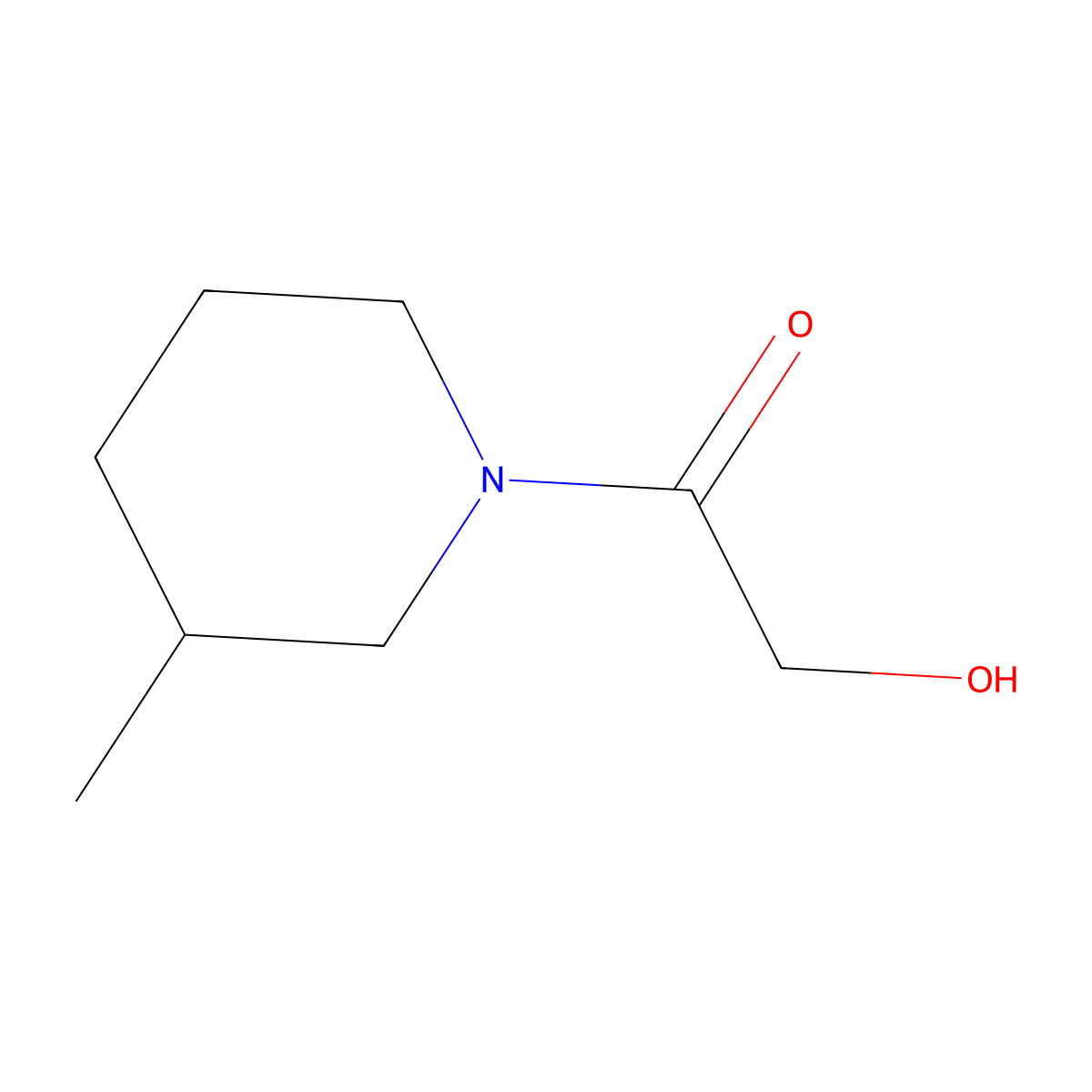 2-Hydroxy-1-(3-methylpiperidin-1-yl)ethan-1-one molecular structure, CAS 82554-10-7