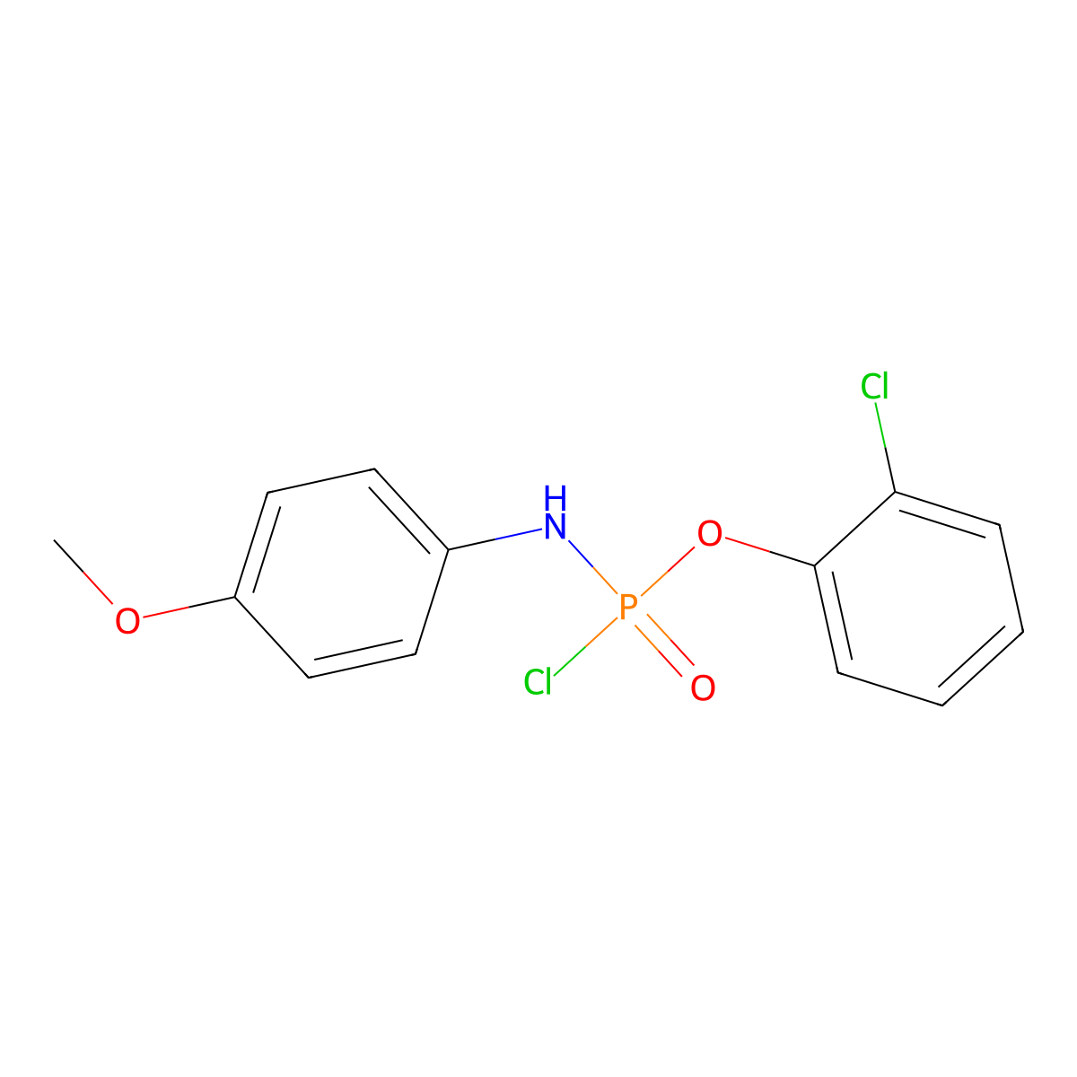2-Chlorophenyl phosphoro-4-anisidochloridate molecular structure, CAS 82556-11-4