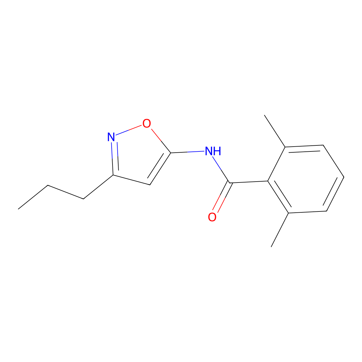 2,6-Dimethyl-N-(3-propyl-1,2-oxazol-5-yl)benzamide molecular structure, CAS 82558-94-9
