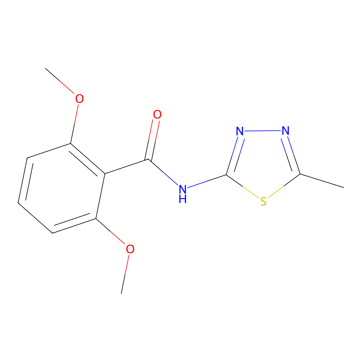 2,6-dimethoxy-N-(5-methyl-1,3,4-thiadiazol-2-yl)benzamide molecular structure, CAS 82559-37-3