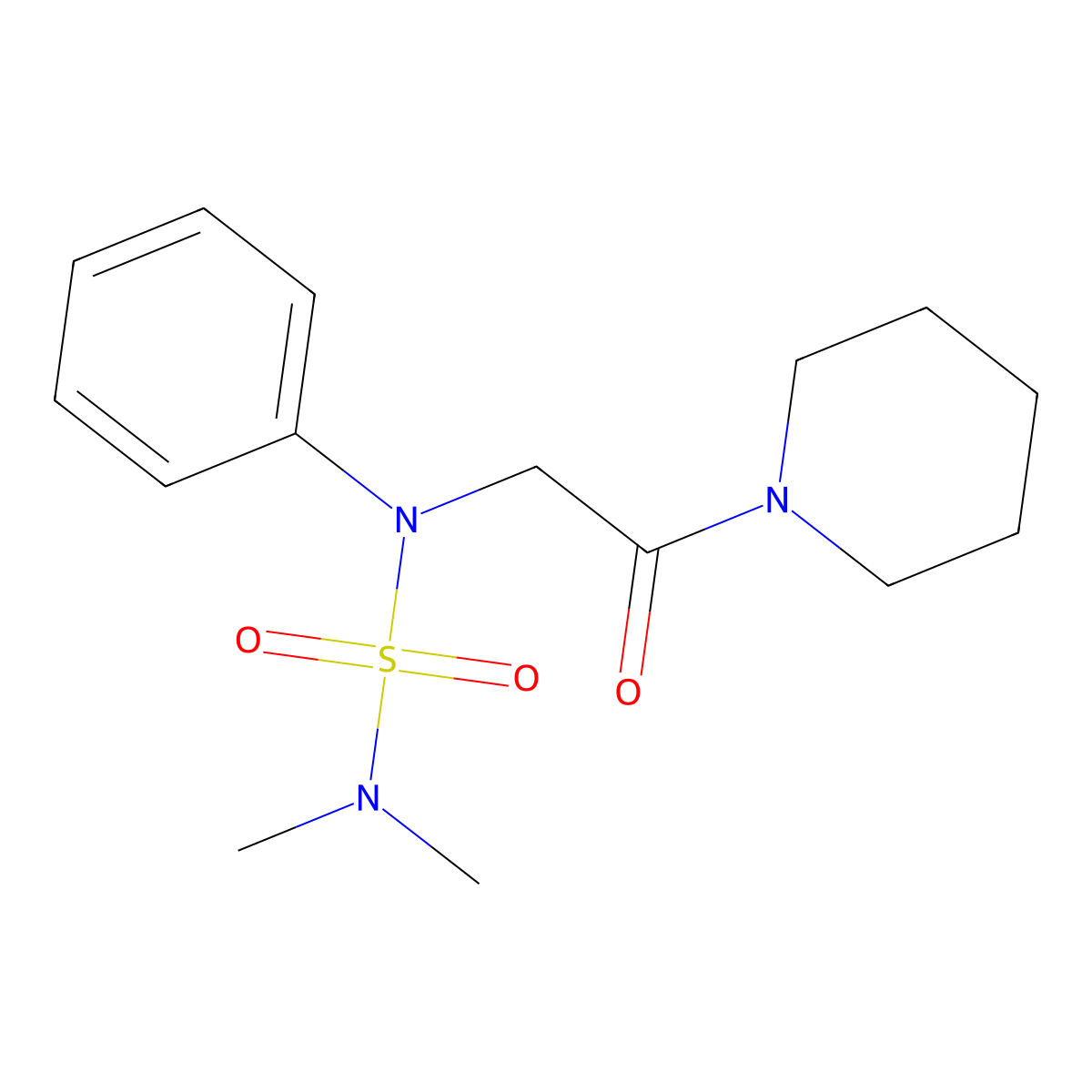 2-[N-(dimethylsulfamoyl)anilino]-1-piperidin-1-ylethanone molecular structure, CAS 825596-08-5