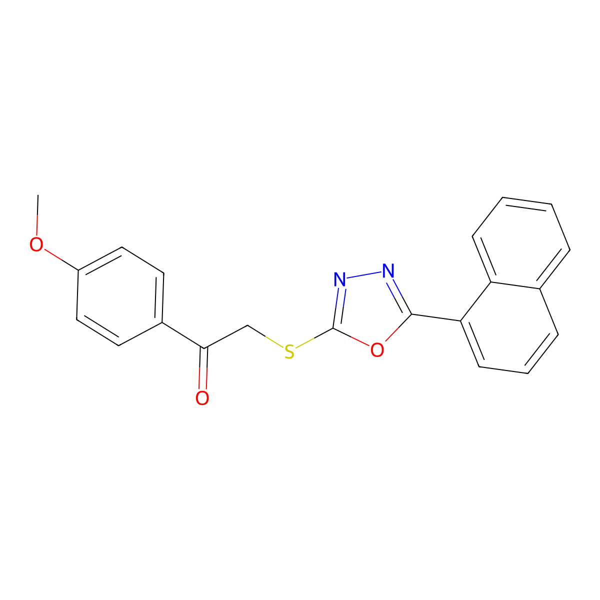 1-(4-Methoxyphenyl)-2-[(5-naphthalen-1-yl-1,3,4-oxadiazol-2-yl)sulfanyl]ethanone molecular structure, CAS 825596-39-2