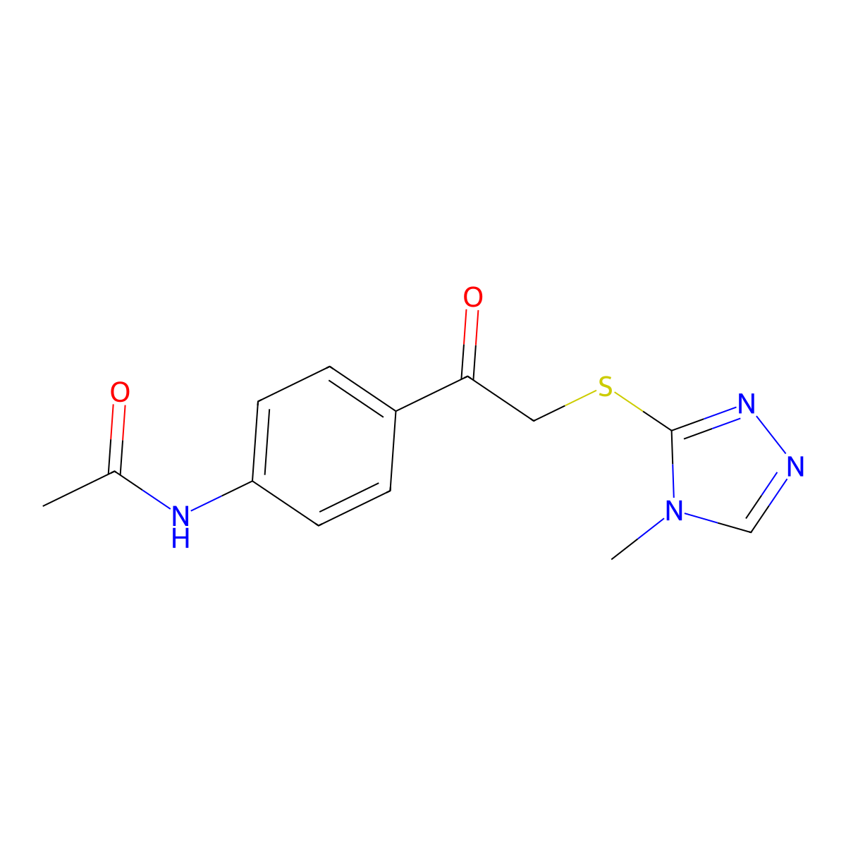 N-[4-[2-[(4-methyl-1,2,4-triazol-3-yl)sulfanyl]acetyl]phenyl]acetamide molecular structure, CAS 825596-45-0