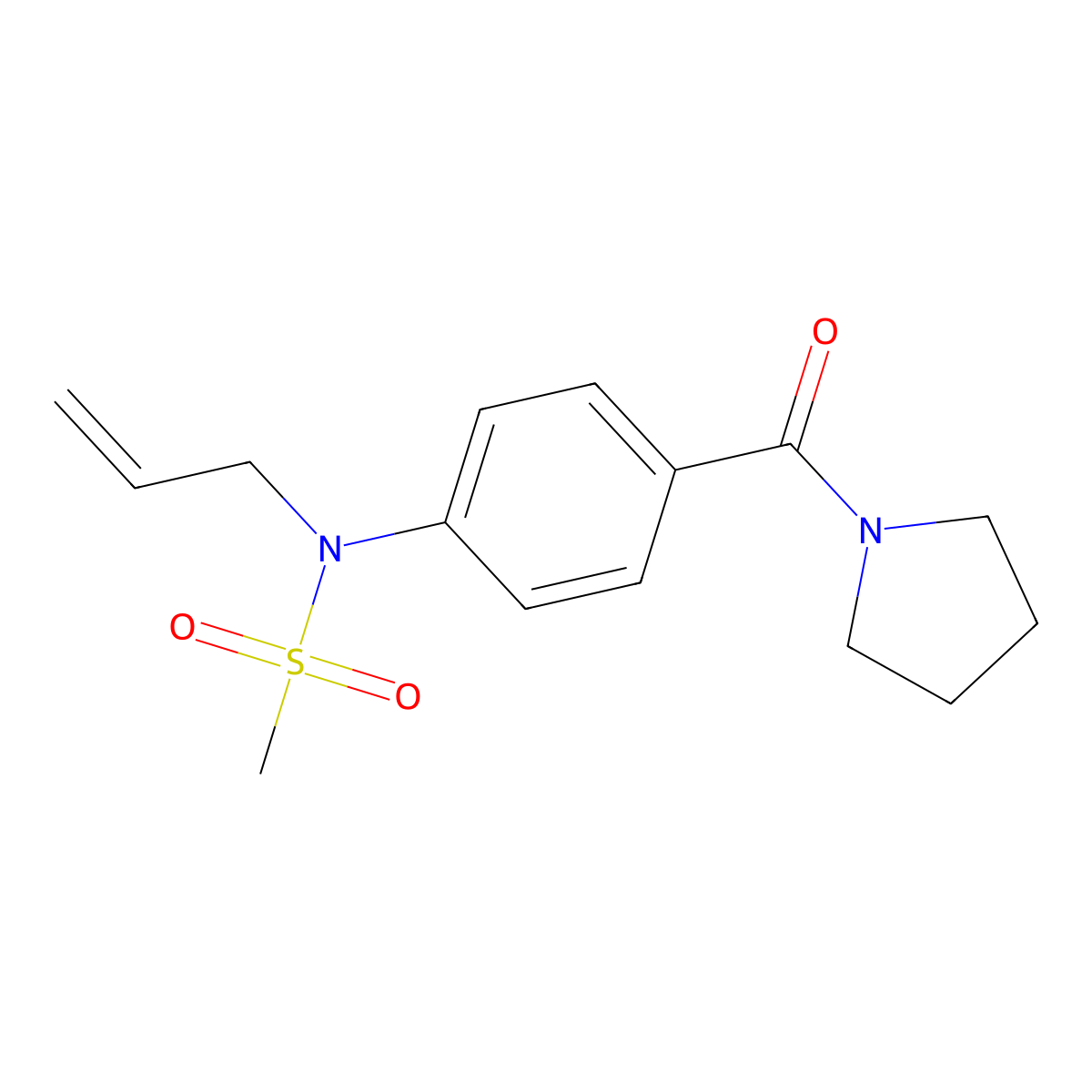 N-prop-2-enyl-N-[4-(pyrrolidine-1-carbonyl)phenyl]methanesulfonamide molecular structure, CAS 825596-48-3